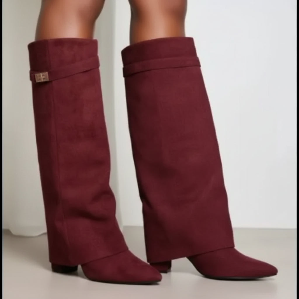 Blaze Women's Black Knee High Boots – Wide Calf Design for Comfortable Wear 7