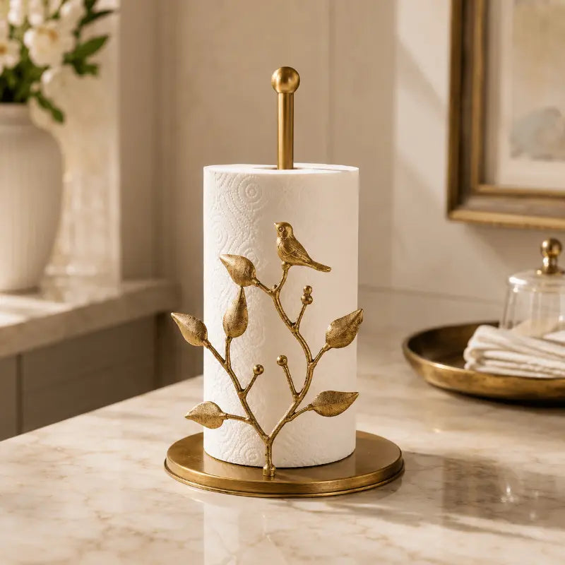 Glimmer Decorative Paper Towel Holder – Elegant Iron Design for Easy Access 0