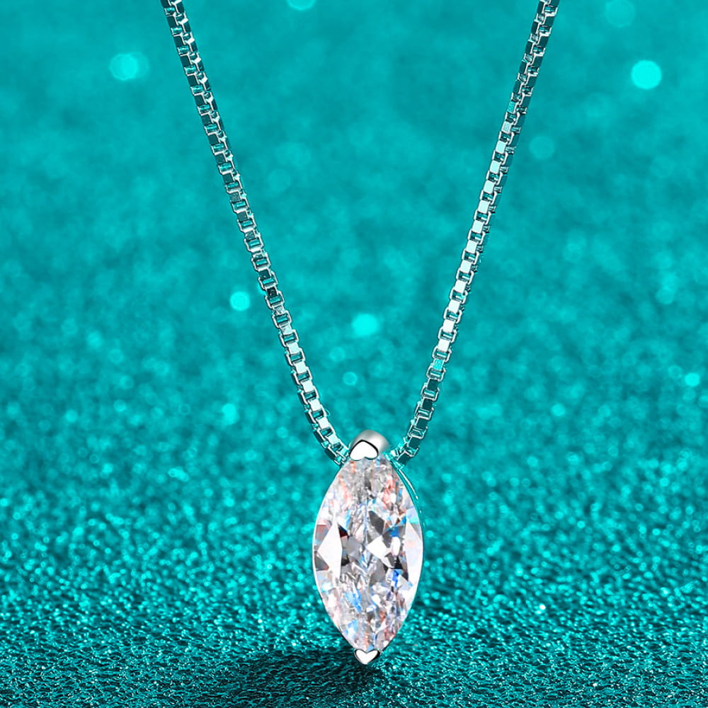 Amira Women's Silver Necklace – Minimalist Moissanite Design for Everyday Elegance 3