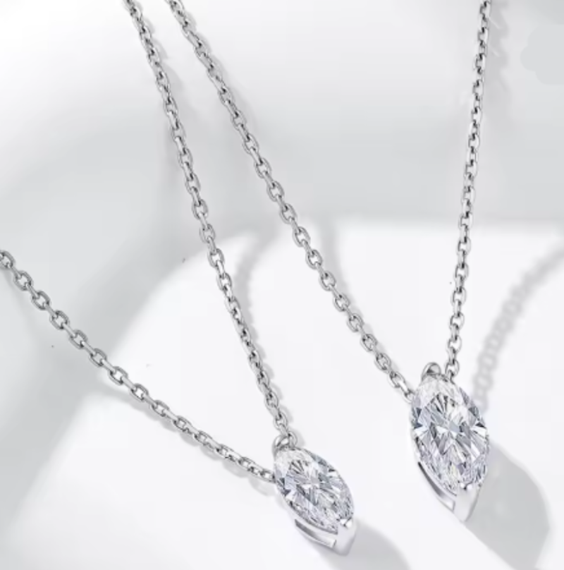 Amira Women's Silver Necklace – Minimalist Moissanite Design for Everyday Elegance 6