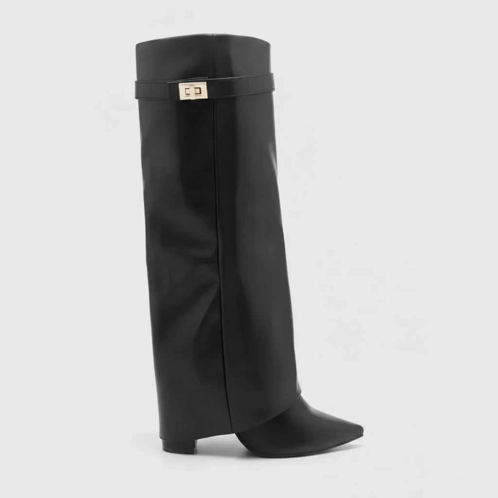 Blaze Women's Black Knee High Boots – Wide Calf Design for Comfortable Wear 6