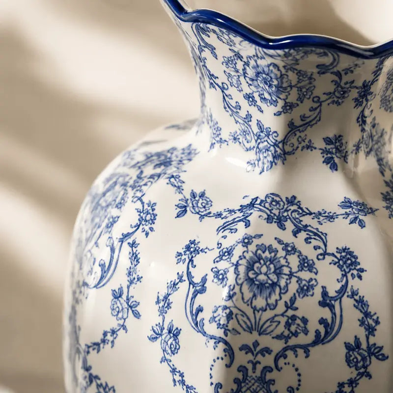 Bluewave Ceramic Vase Set – Elegant Blue and White Design for Timeless Home Décor 1