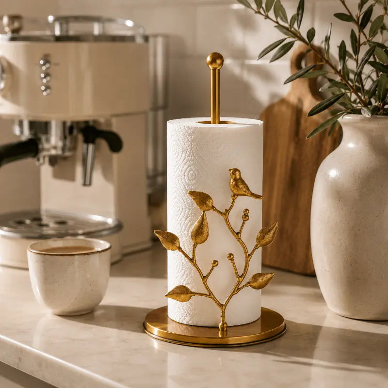 Glimmer Decorative Paper Towel Holder – Elegant Iron Design for Easy Access 1