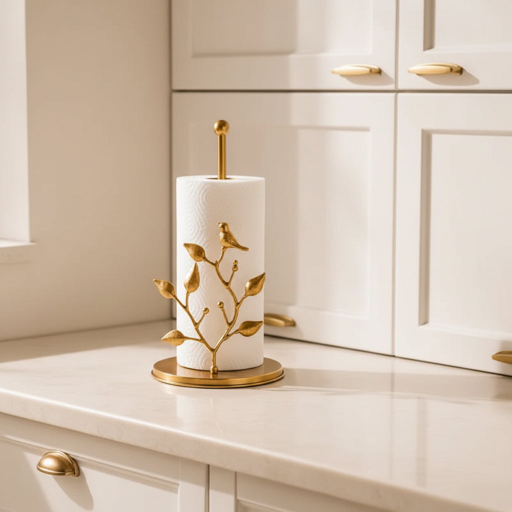 Glimmer Decorative Paper Towel Holder – Elegant Iron Design for Easy Access 2