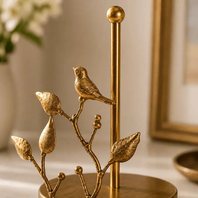 Glimmer Decorative Paper Towel Holder – Elegant Iron Design for Easy Access 3